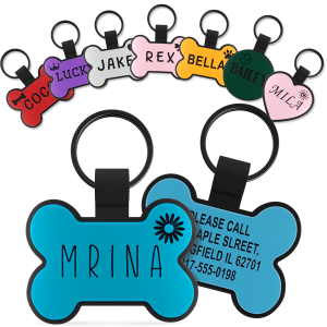 Custom silicone pet ID tag single sample with engraving