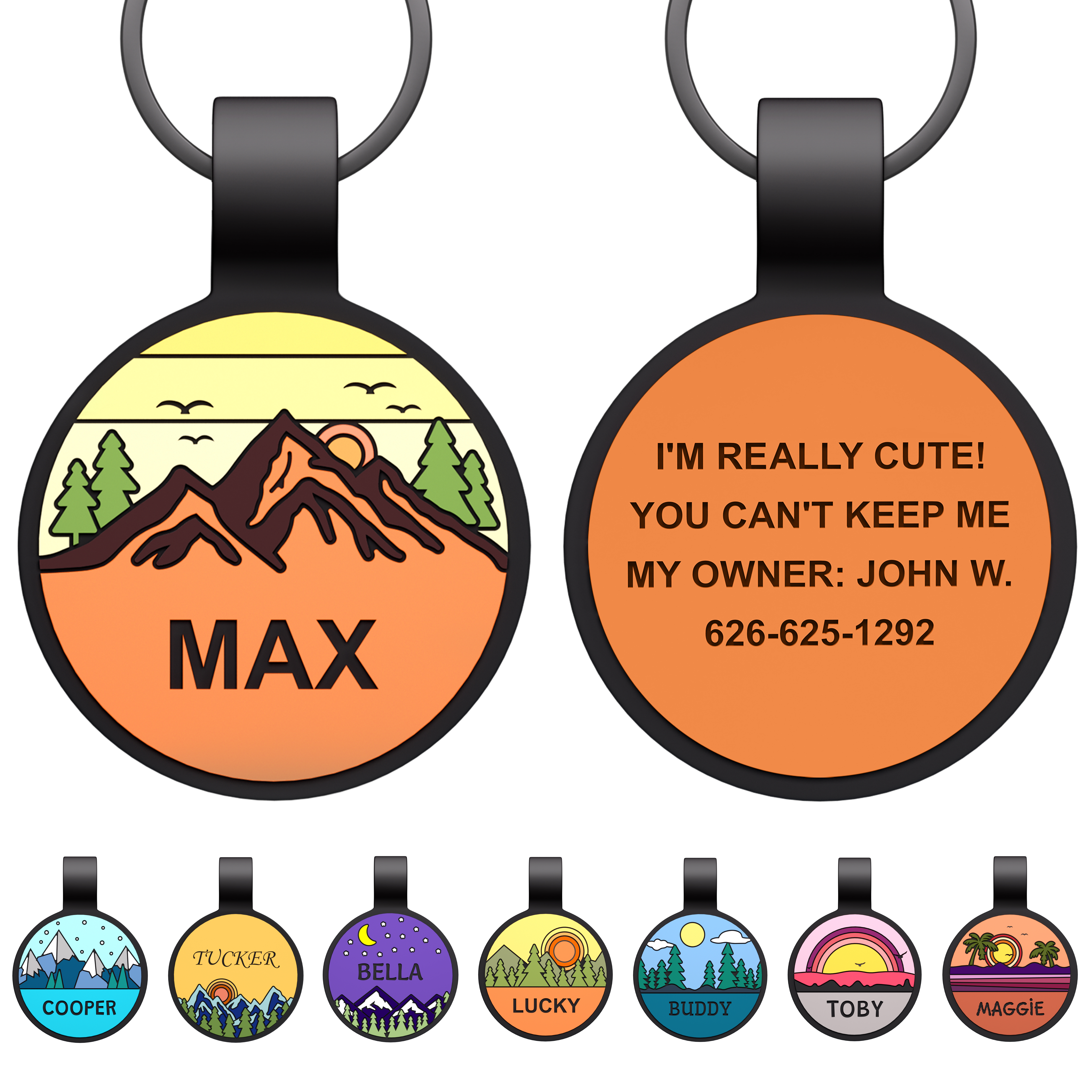 Round shape custom silicone pet ID tags product catalog