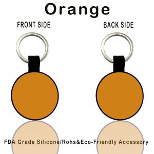 round silicone pet id tag sky blue