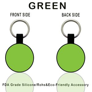 round silicone pet id tag sky blue