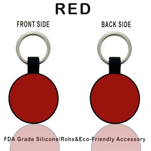 round silicone pet id tag sky blue