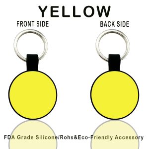round silicone pet id tag sky blue